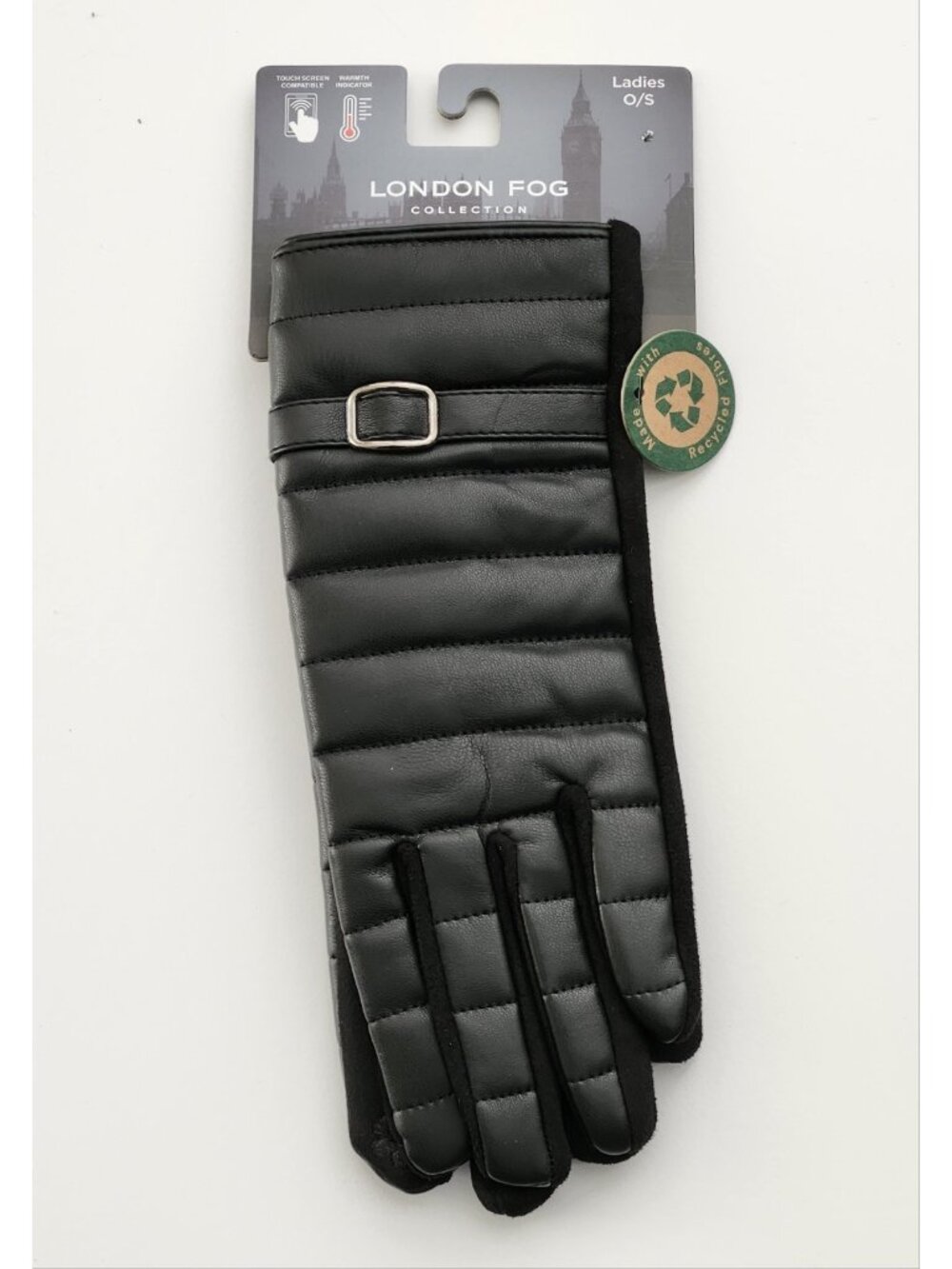 London Fog Women's Quilted Dress Gloves